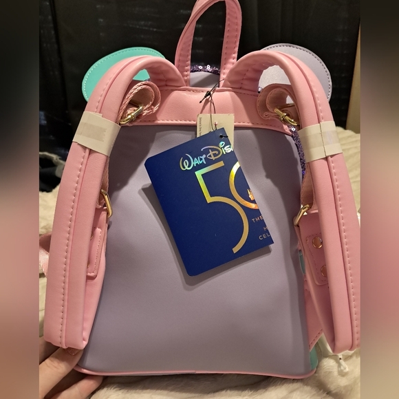 Loungefly Mickey Mouse Main Attraction Its A Small World Backpack (NWT) - Picture 2 of 8